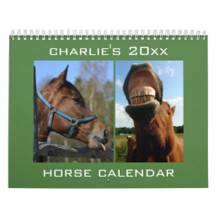 Mural Nom personnalisé et calendrier du cheval de l'anné