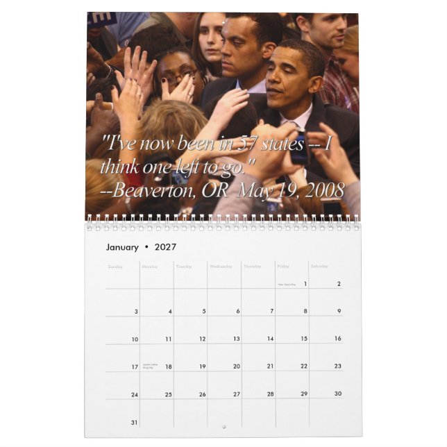 Mural Obama stupide cite le calendrier (Jan 2027)