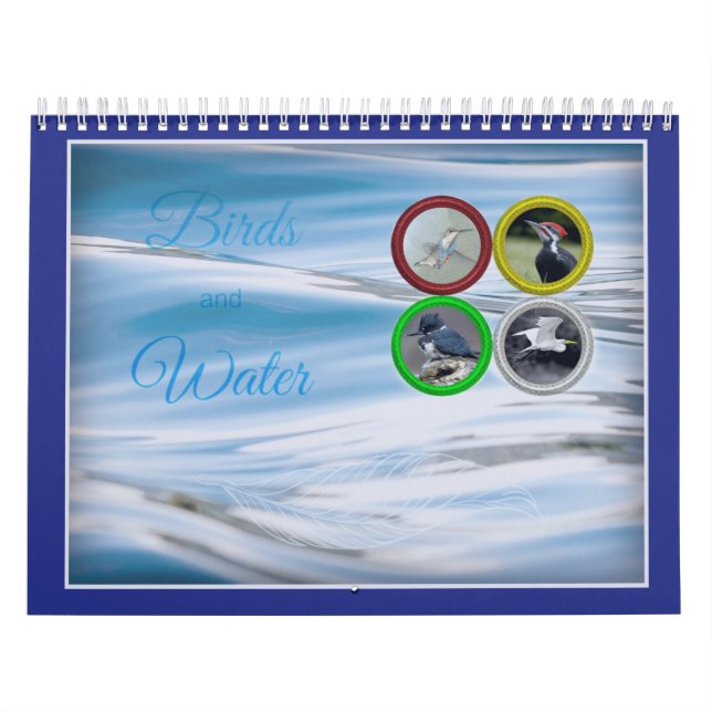 Mural Oiseaux et calendrier (moyen) de l'eau (Protection)