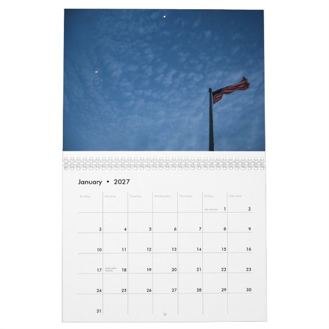 Mural Option 2 de calendrier (Jan 2027)