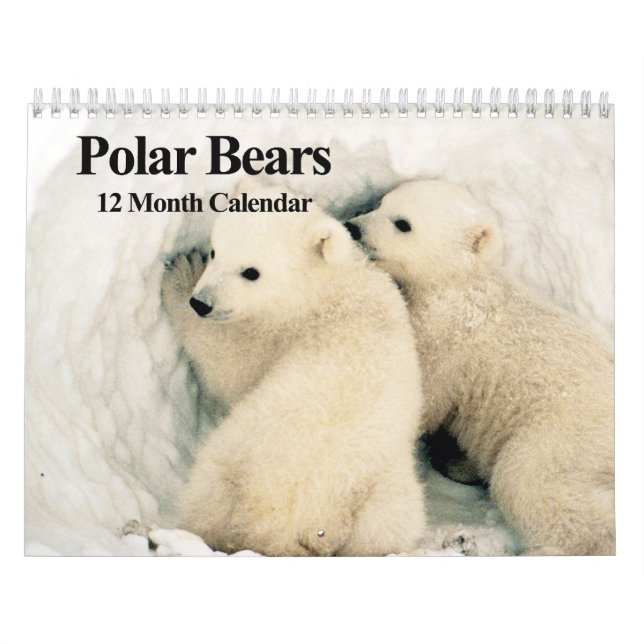 Mural Ours polaires - Calendrier des 12 mois (Protection)