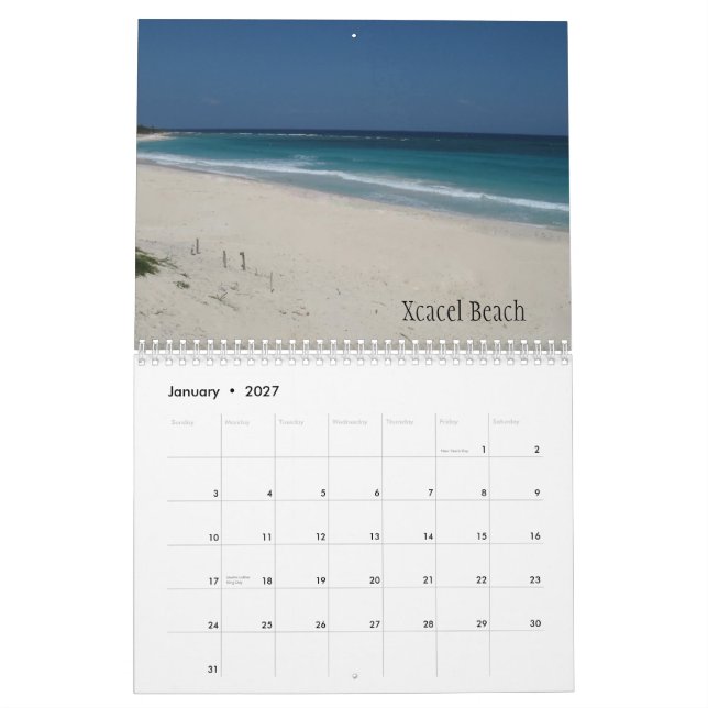 Mural Plages du calendrier de Maya de la Riviera (Jan 2027)