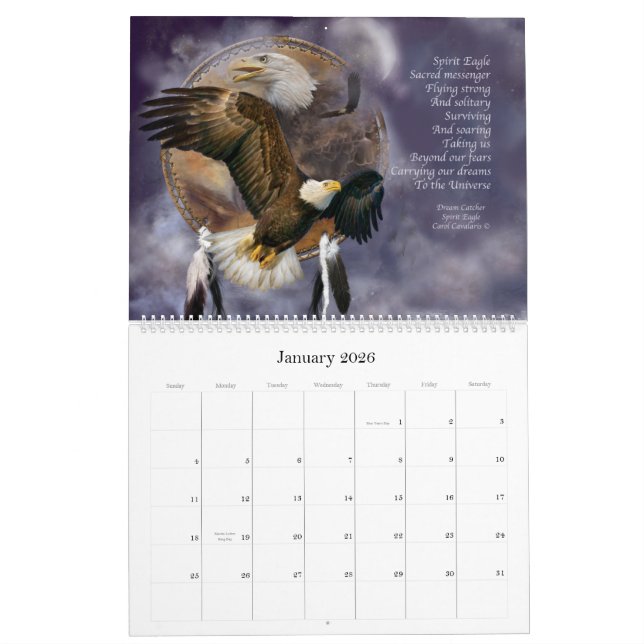 Mural Receveur rêveur - calendrier 2012 d'art d'animaux (Jan 2026)