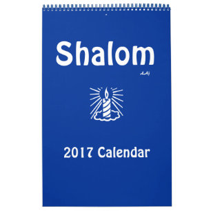 Mural Shalom 2017 Calendrier des bougies lumineuses bleu