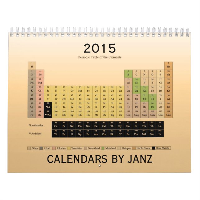 Mural Tableau périodique de calendrier des éléments 2015 (Protection)