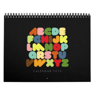 Mural Typographie créative Calendrier des mois alphabé