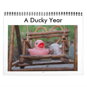 Mural Un calendrier en caoutchouc de canard de 12 mois
