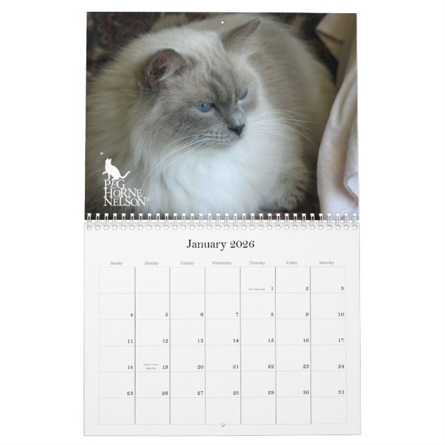 Mural Yeux de Purrfect ! Calendrier 2012 de chat (Jan 2026)