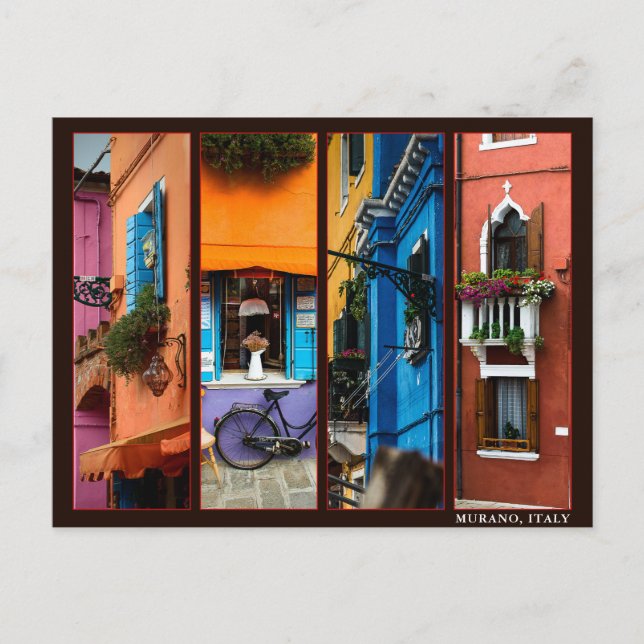 Murano, Italien 4 FotoCollage Custom Postkarte (Vorderseite)