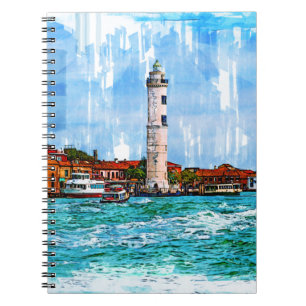 Murano Lighthouse, Venedig, Italien. Notizblock