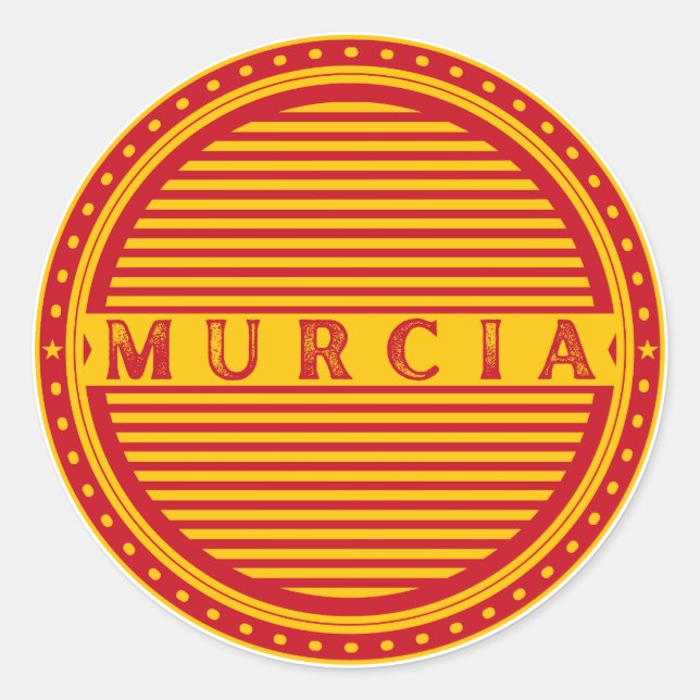 Murcia City Pride Emblem – Spanish Identity Runder Aufkleber (Vorderseite)
