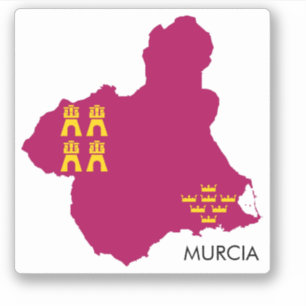 Murcia-Karte/Flagge Aufkleber