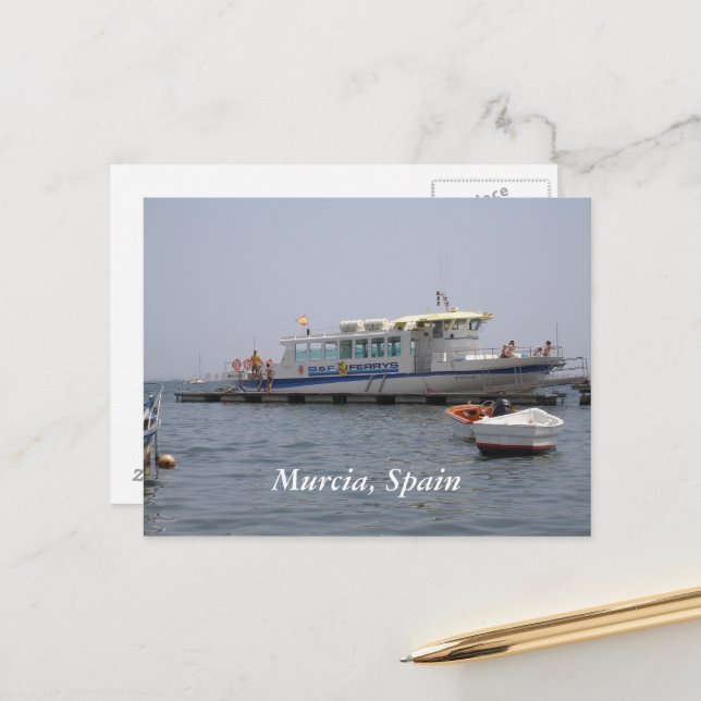 Murcia, Spanien Schiff auf dem Wasser Postkarte (Vorderseite/Rückseite Beispiel)