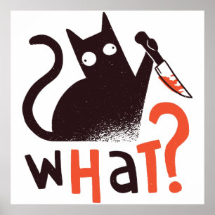 Murder Cat Funny Poster