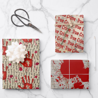 Murder mystery crime fan cold case bloody geschenkpapier set