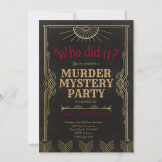 Murder Mystery Game Birthday Party Invitation Einladung