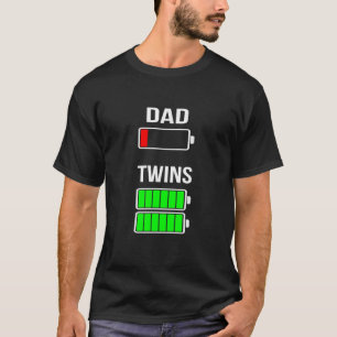 Müred Vater Low battery Twins Full Charge lustiges T-Shirt