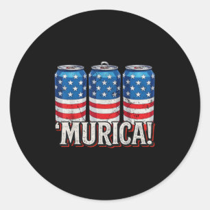 Murica 4. Juli Amerikanische Flagge Soda Cans Patr Runder Aufkleber