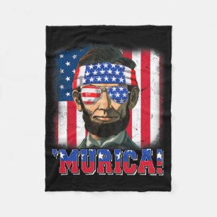 Murica Abe Lincoln 4. Juli Murica Patriotisch Ich Fleecedecke