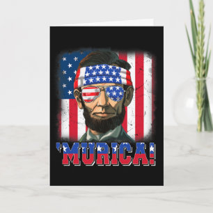 Murica Abe Lincoln 4. Juli Murica Patriotisch Ich Karte