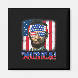 Murica Abe Lincoln 4. Juli Murica Patriotisch Ich Magnet