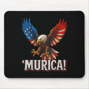 Murica Bald Adler 4. Juli American Flag Patrio Mousepad