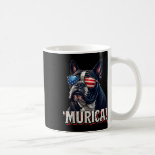 Murica Bulldog 4. Juli American Flag Patriotic Kaffeetasse