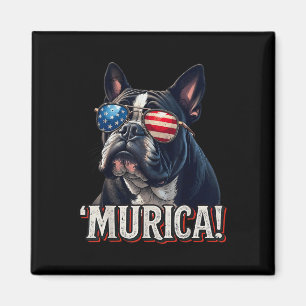 Murica Bulldog 4. Juli American Flag Patriotic Magnet