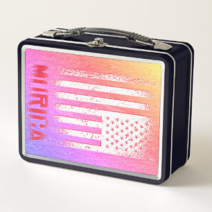 Murica National American Flag Design Metall Brotdose