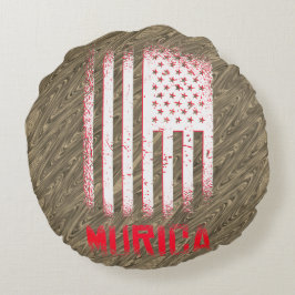 Murica National American Flag Design Rundes Kissen