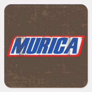 Murica Quadratischer Aufkleber