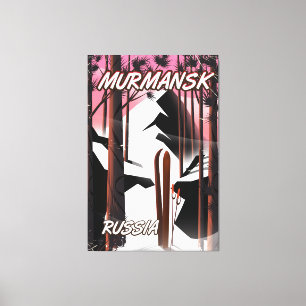 Murmansk Russisches Reiseplakat Leinwanddruck