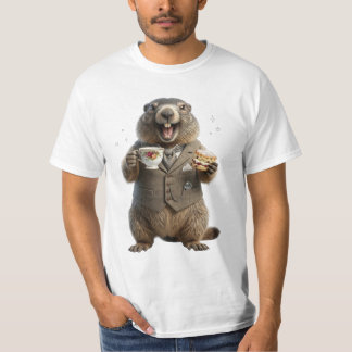Murmeltier beim Teetrinken T-Shirt