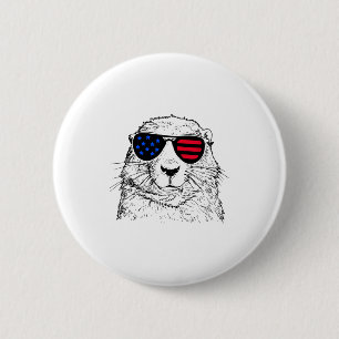 Murmeltiere 4. Juli Amerika USA-Flagge für Frauen Button