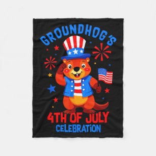 Murmeltiere 4. Juli Feier Patriotischer Ameri Fleecedecke