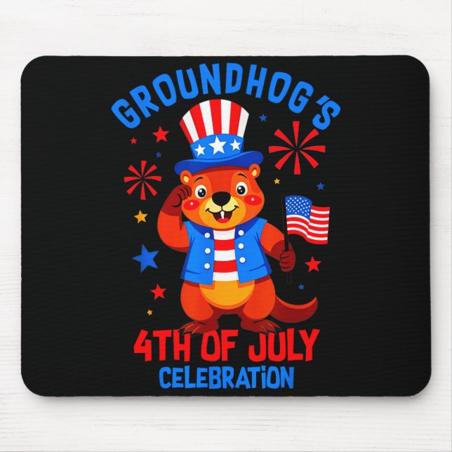 Murmeltiere 4. Juli Feier Patriotischer Ameri Mousepad (Vorne)