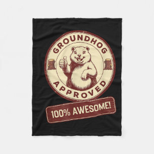 Murmeltiers Genehmigt 100% Awesome Lustig Vintage Fleecedecke