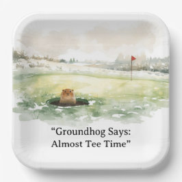 Murmeltiers Golfspieler Wintergolf Urlaub Pappteller