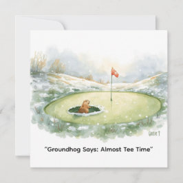 Murmeltiers Golfurlaub Winter Golf Feiertag Feiertagskarte
