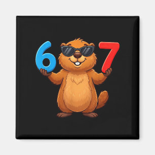 Murmeltiers Sechs Sieben Tropf 67 Meme Lustig 6-7  Magnet