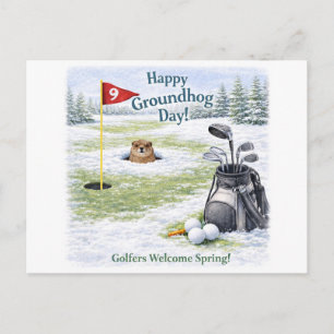 Murmeltiers Tag für Golfer Feiertagspostkarte