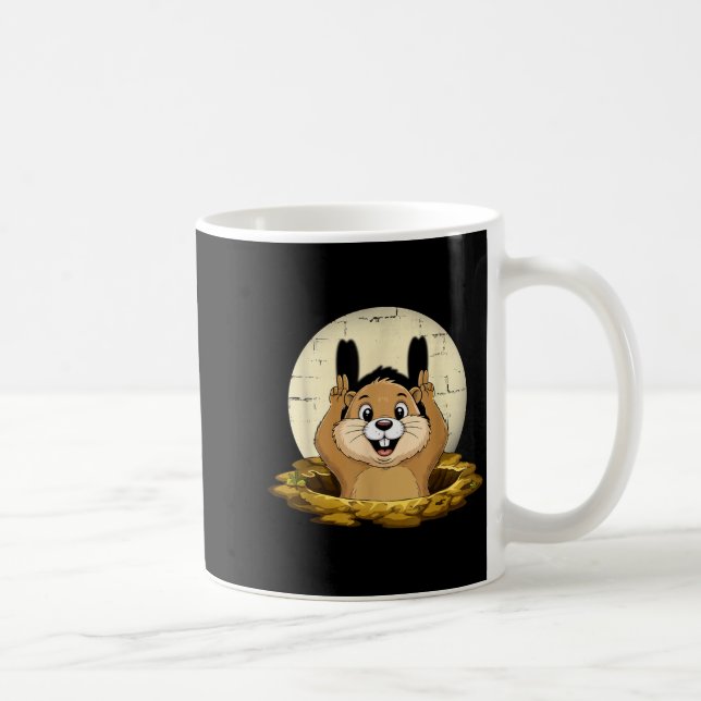 Murmeltierschatten Lustige Puppe Froher Murmeltier Kaffeetasse (Rechts)