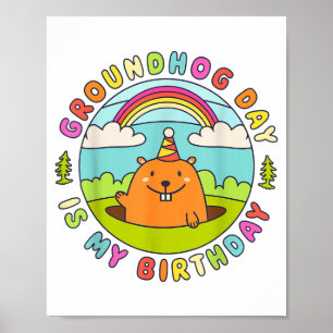 Murmeltiertag ist mein Geburtstag Retro-Partyhut 6 Poster