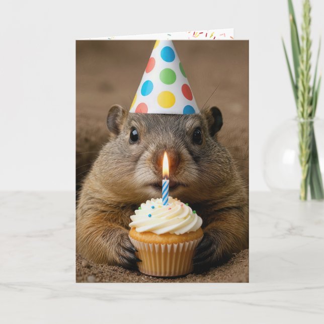 Murmeltiertag mit Cupcake Karte (Vorderseite)
