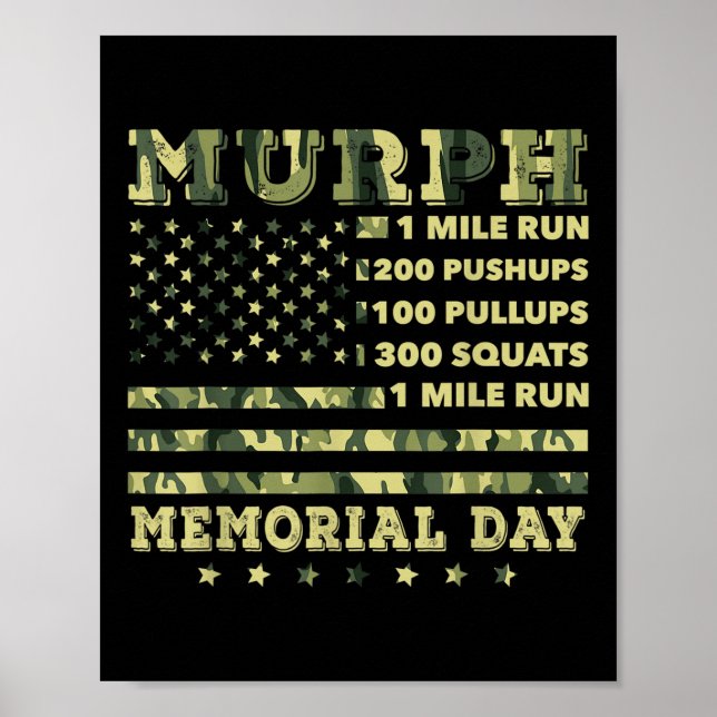 Murph 2021 Workout Challenge American Memorial Poster (Vorne)