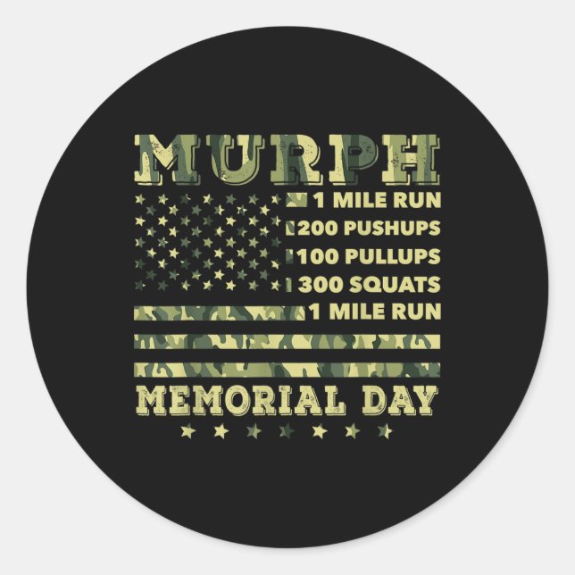 Murph 2021 Workout Challenge American Memorial Runder Aufkleber (Vorderseite)