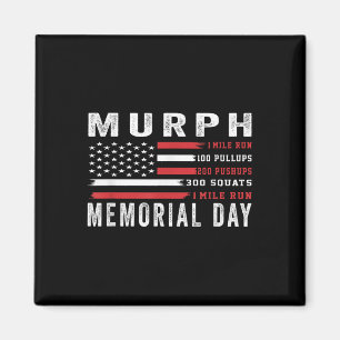 Murph Challenge American Memorial Day Workout Gym Magnet