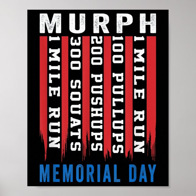 Murph Challenge American Memorial Day Workout Gym Poster (Vorne)