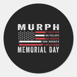Murph Challenge American Memorial Day Workout Gym Runder Aufkleber