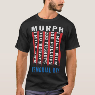 Murph Challenge American Memorial Day Workout Gym T-Shirt